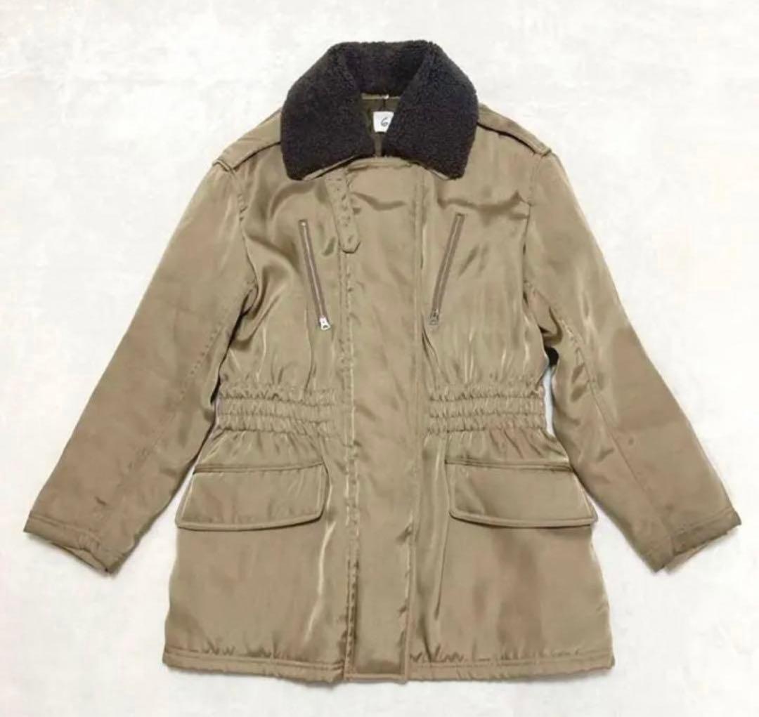 6( ROKU)〉 boa collar zip coat ベージュ 36 - メルカリ