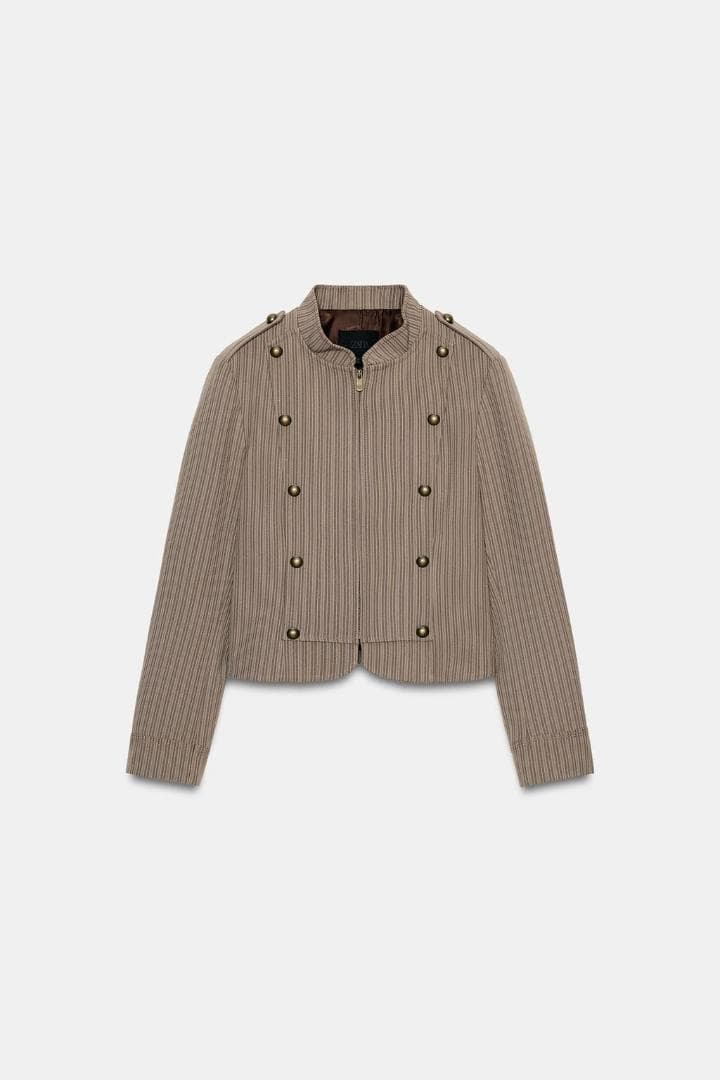 ZARA】 ストライプ柄フィットブレザー M - メルカリ