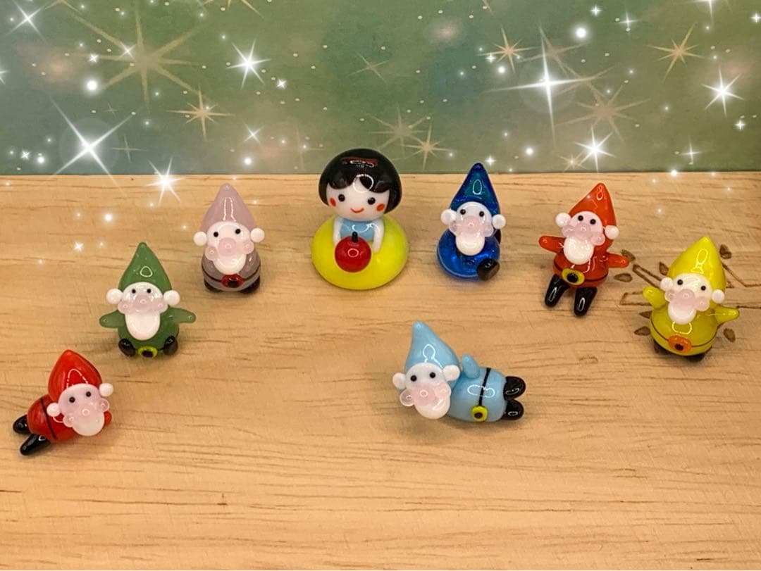 可愛い*°♡白雪姫と七人の愉快な小人達☆ミニチュア ガラス細工