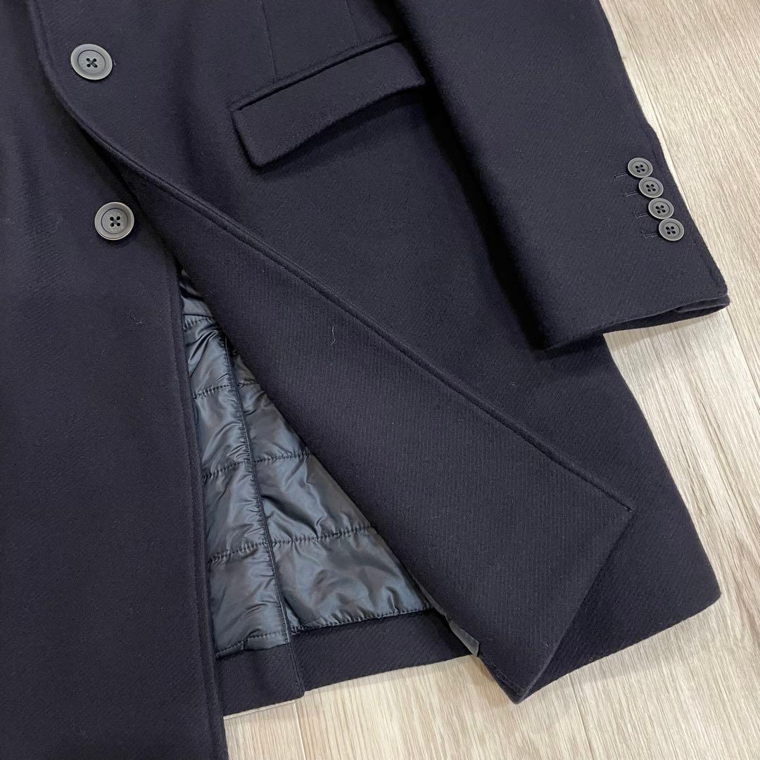 極美品◎HERNO ヘルノ ダウンチェスターコート 46 NAVY - メルカリ