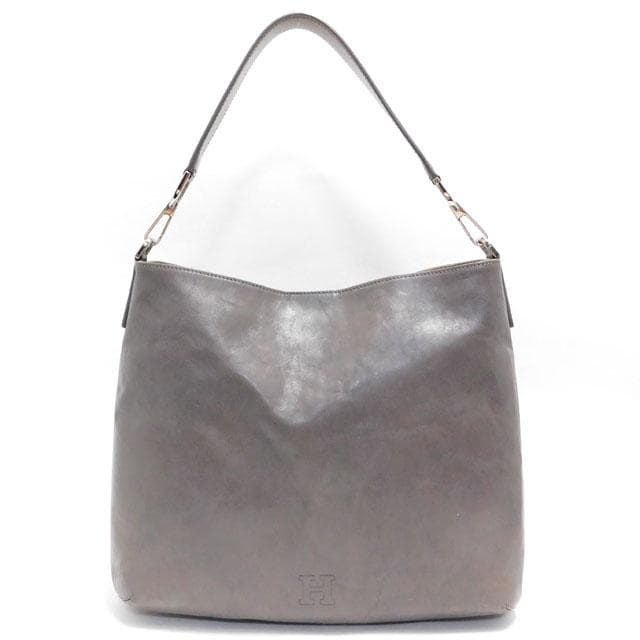 HIROFU ヒロフ ハンドバッグ 肩掛け可能 A4可 グレー系 イタリア製