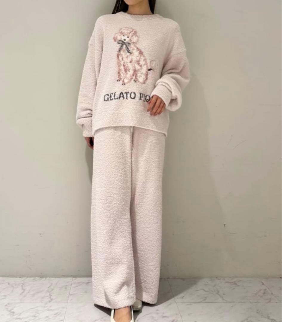 ジェラートピケ　プードルジャガードプルオーバー gelato pique（ジェラートピケ）の「【CAT&DOG】トイプードル