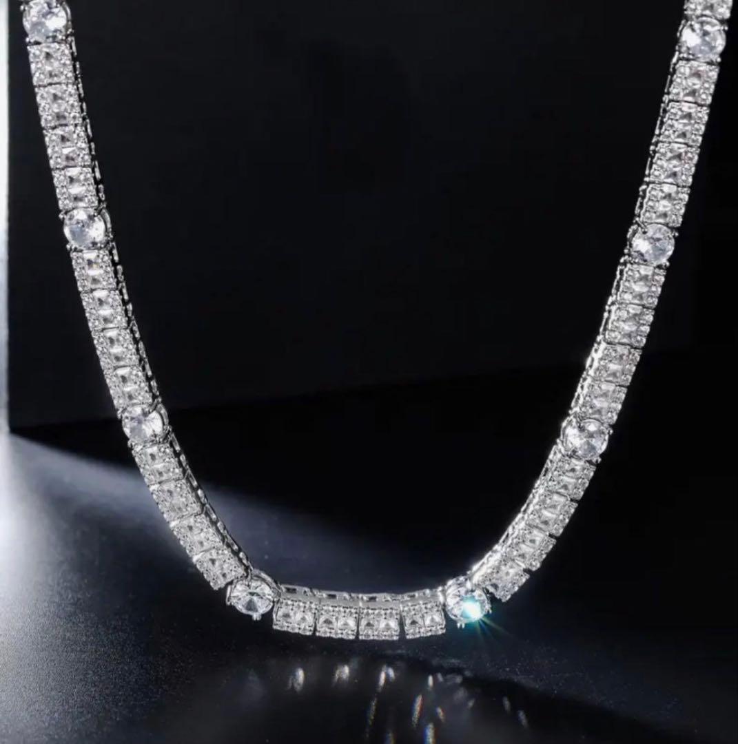 Glitterカット テニスチェーン│ラウンド スクエアMIX czダイヤ - メルカリ