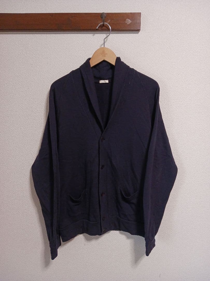 COMOLI コモリ シルク ショールカラーカーディガン ネイビー - メルカリ