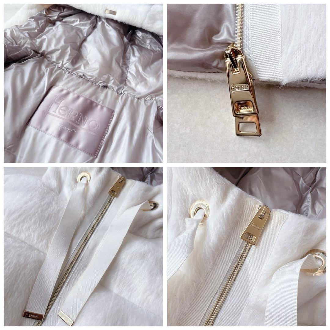 HERNO｜Resort ふわふわ エコファーショートダウン ホワイト 38 - メルカリ