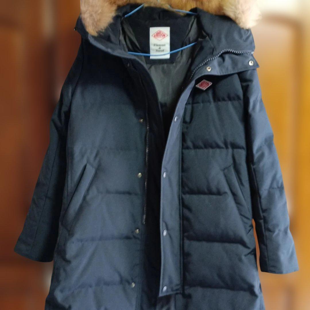 DANTON フード付きダウンジャケット ネイビー Danton（ダントン） ファー付き フーデッド中綿ダウンジャケット