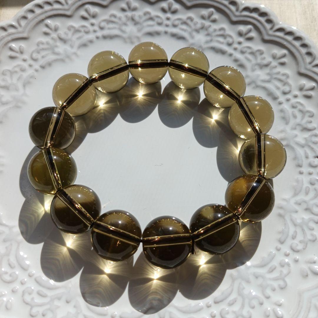 魔晶ゼウス 大玉 16mm 天然スモーキーシトリン ゼウスクォーツ ブレス