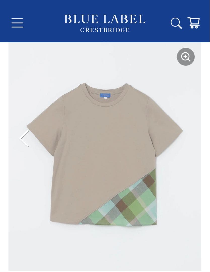 BLUE LABEL CRESTBRIDGE◆ベージュ Tシャツ◆サイズ38 中古・古着通販】BLUE LABEL CRESTBRIDGE (ブルーレーベルクレスト