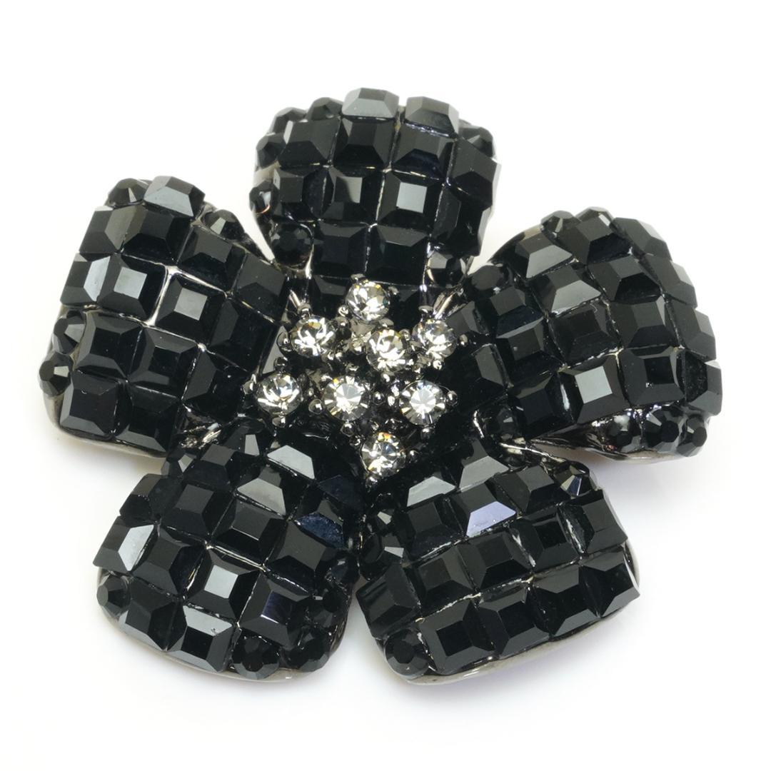 美品 FOXEY フォクシー フラワー ブローチ ブラック 黒 FOXEY BOUTIQUE - Foxey/ブローチ/フラワー/ブラックの通販 by めい's