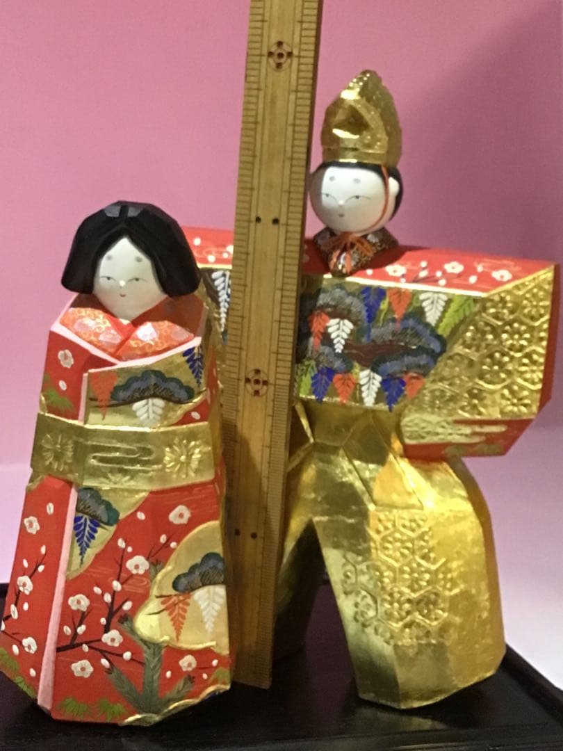 12398 奈良 一刀彫 雛人形 立雛 南部 山脇利精 金彩 木彫 美品 - メルカリ