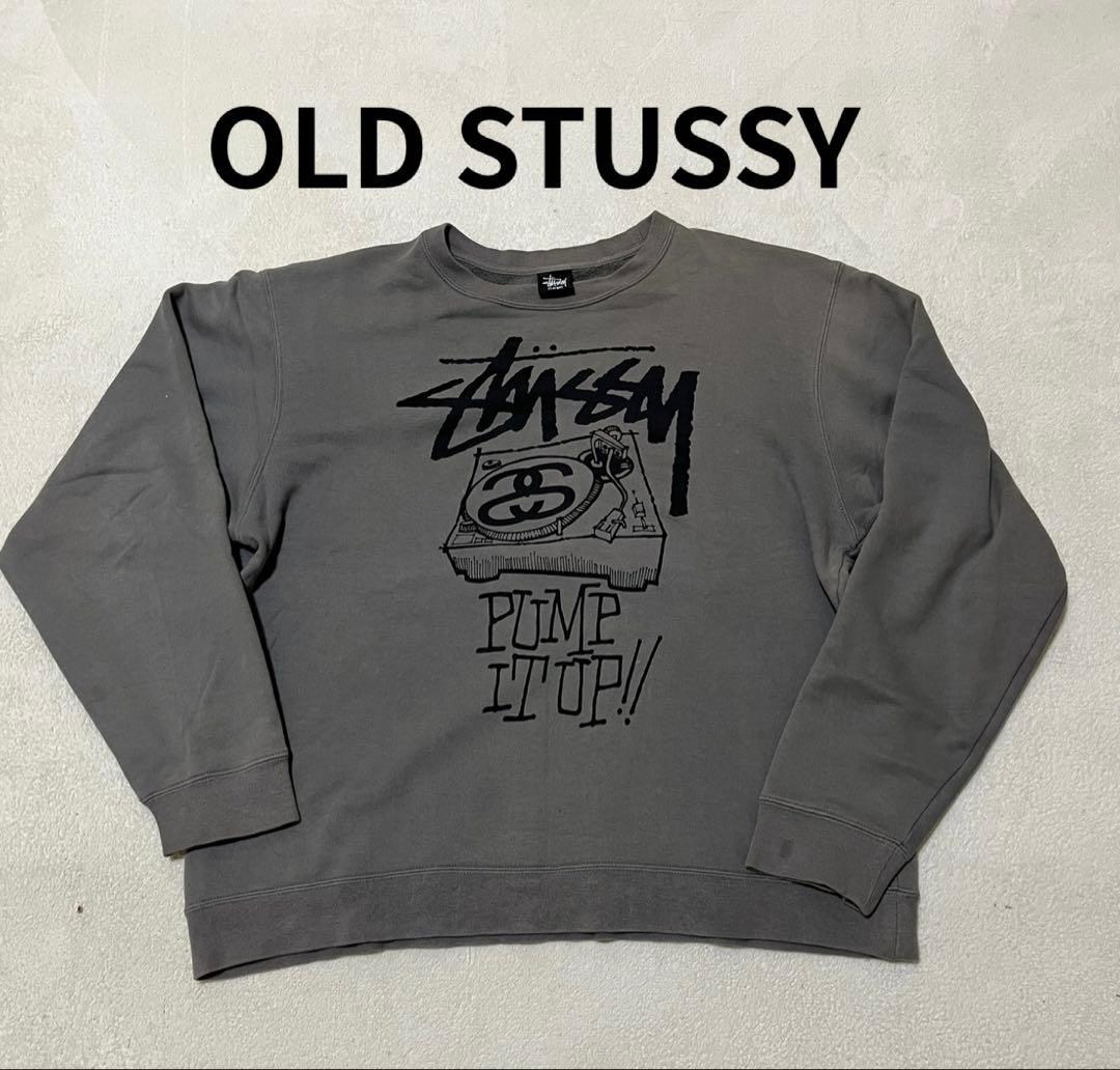 人気デザイン old stussy スウェット ターンテーブル グレー L - メルカリ