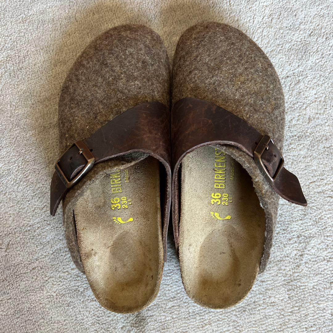 Birkenstock ブラウン サボサンダル 36 Arizona Soft Footbed Birko-Flor in Color Ginger Brown