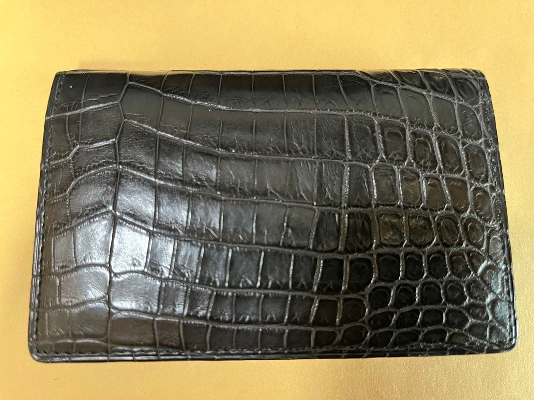 青木鞄 クロコダイル 名刺ケース マットブラック 無双 青木鞄 クロコダイル 名刺入れ メンズ 日本製 センター取り 無双