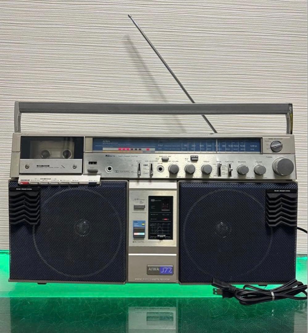 美品希少昭和レトロAIWA ラジカセ CS-J77MKII ラジオアイワ