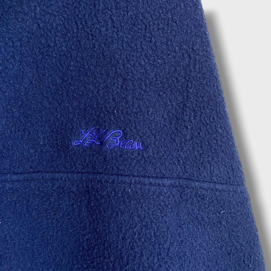 L.L.Bean☆ハーフスナップフリース☆90s☆筆記体ロゴ☆紺☆L相当