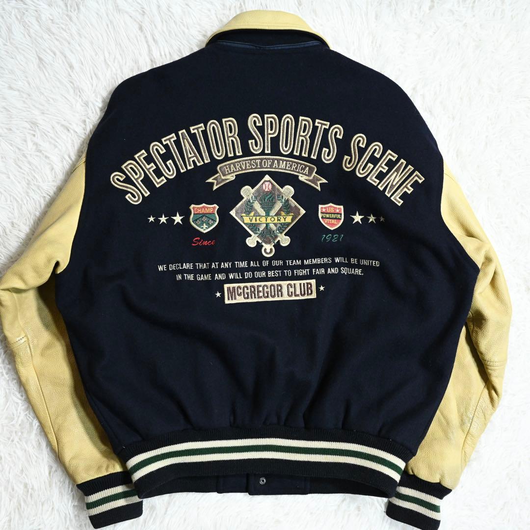 80s 90s マックレガー スタジャン レザージャケット レザー切り替え