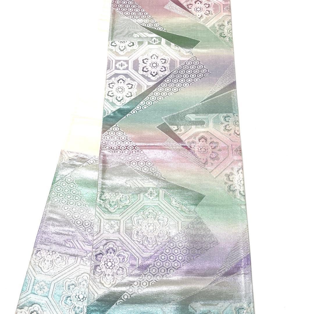 A1843 ○高級 正絹 六通 袋帯 華文 花文 - メルカリ