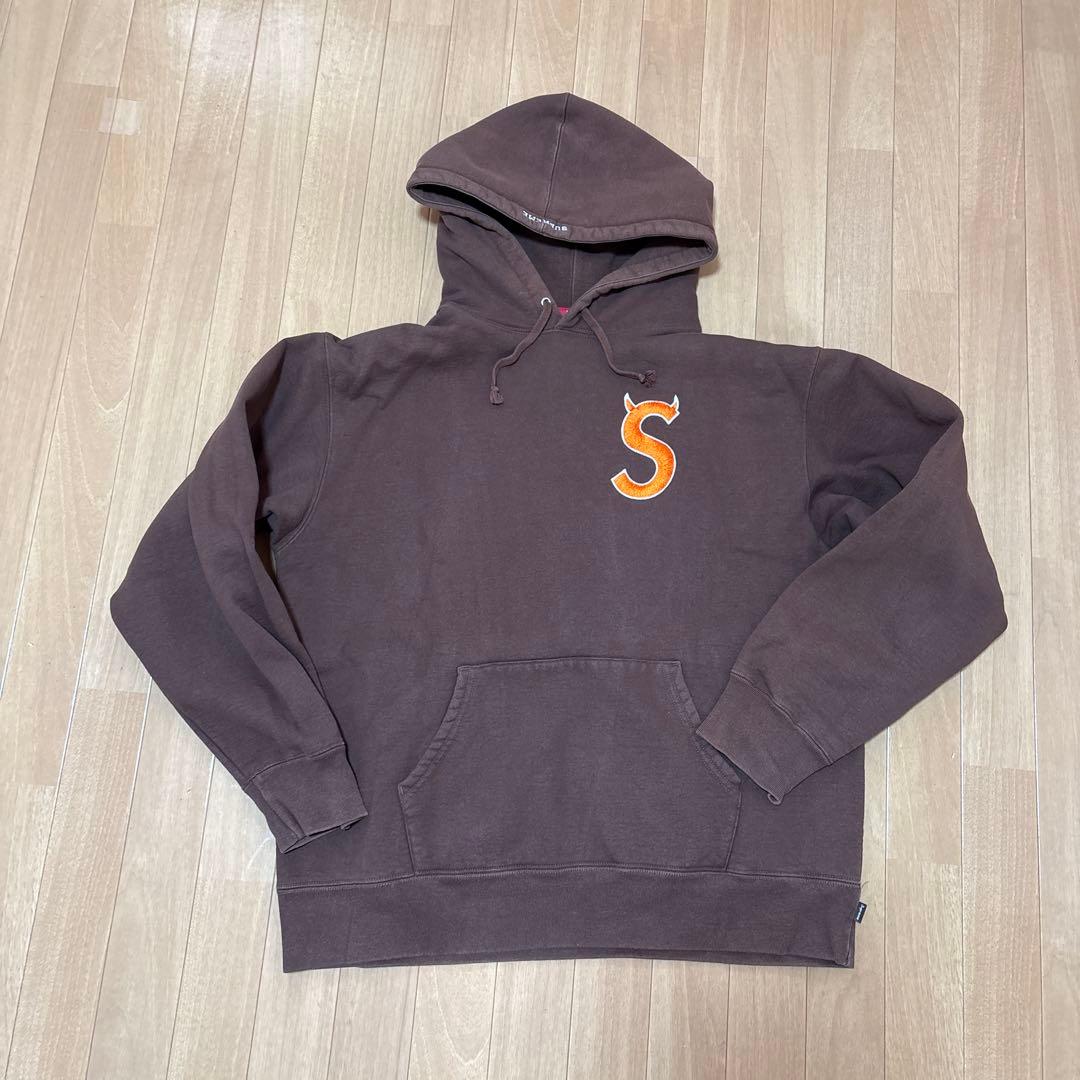 Supreme S Logo Hooded ツノ ブラウン L - メルカリ