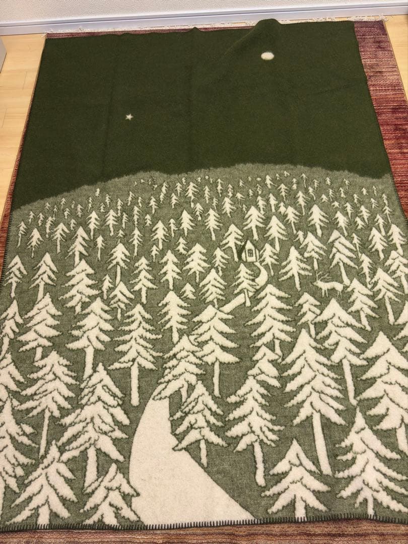 KLIPPAN(クリッパン) ミナペルホネン ブランケット　グリーン 予約販売】【数量限定】KLIPPAN× mina perhonen 10周年記念ウール