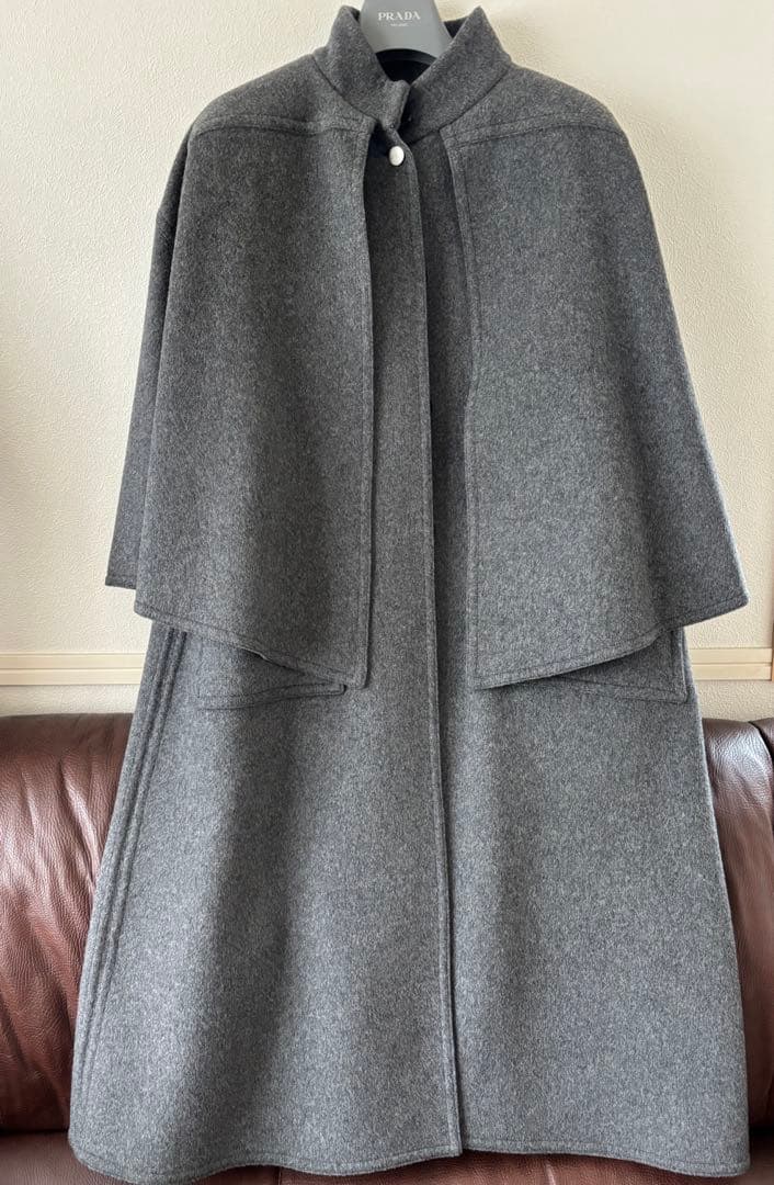 Karl Lagerfeldロングケープコート ベルト付きスタンドカラーケープロングコート[ze780] | レディース