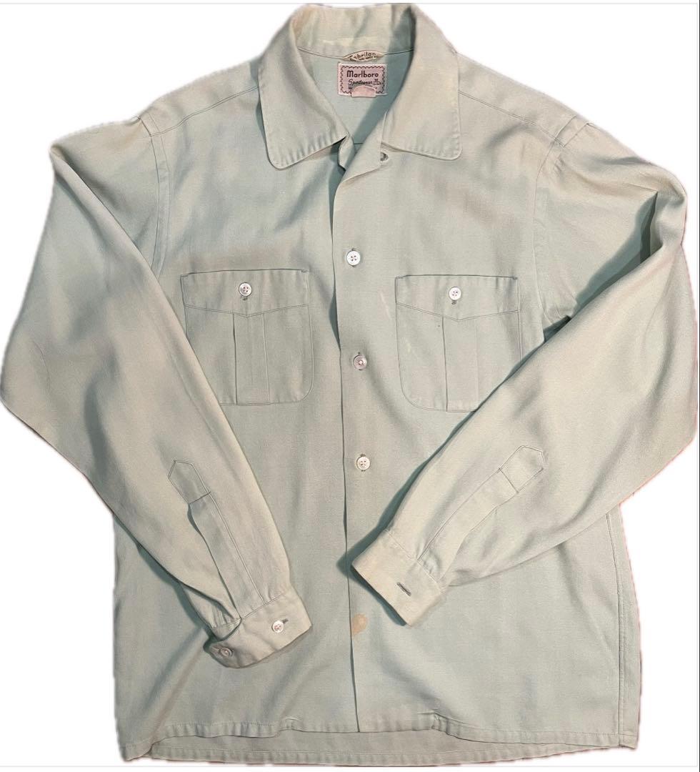 50s Marlboro レーヨンコットン オープンカラーシャツ ヴィンテージ