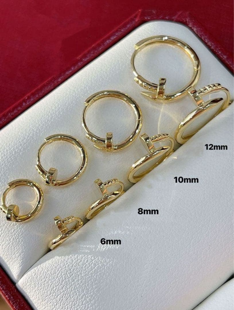 mamy様専用 片耳 K18YG 12mm釘モチーフ フープピアス(ダイヤなし