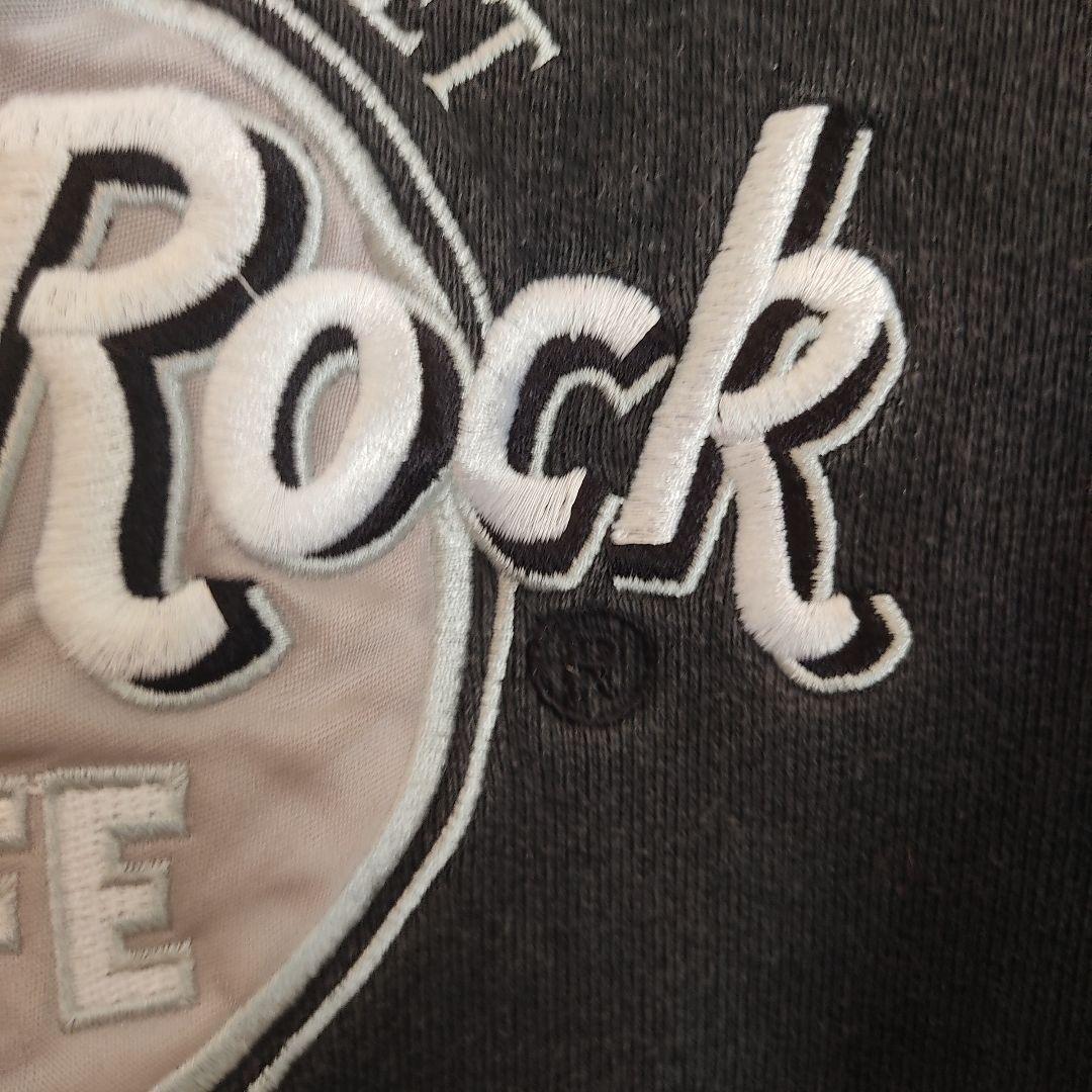 ハードロックカフェ 黒銀刺繍 スウェット トレーナー M カナダ 90s