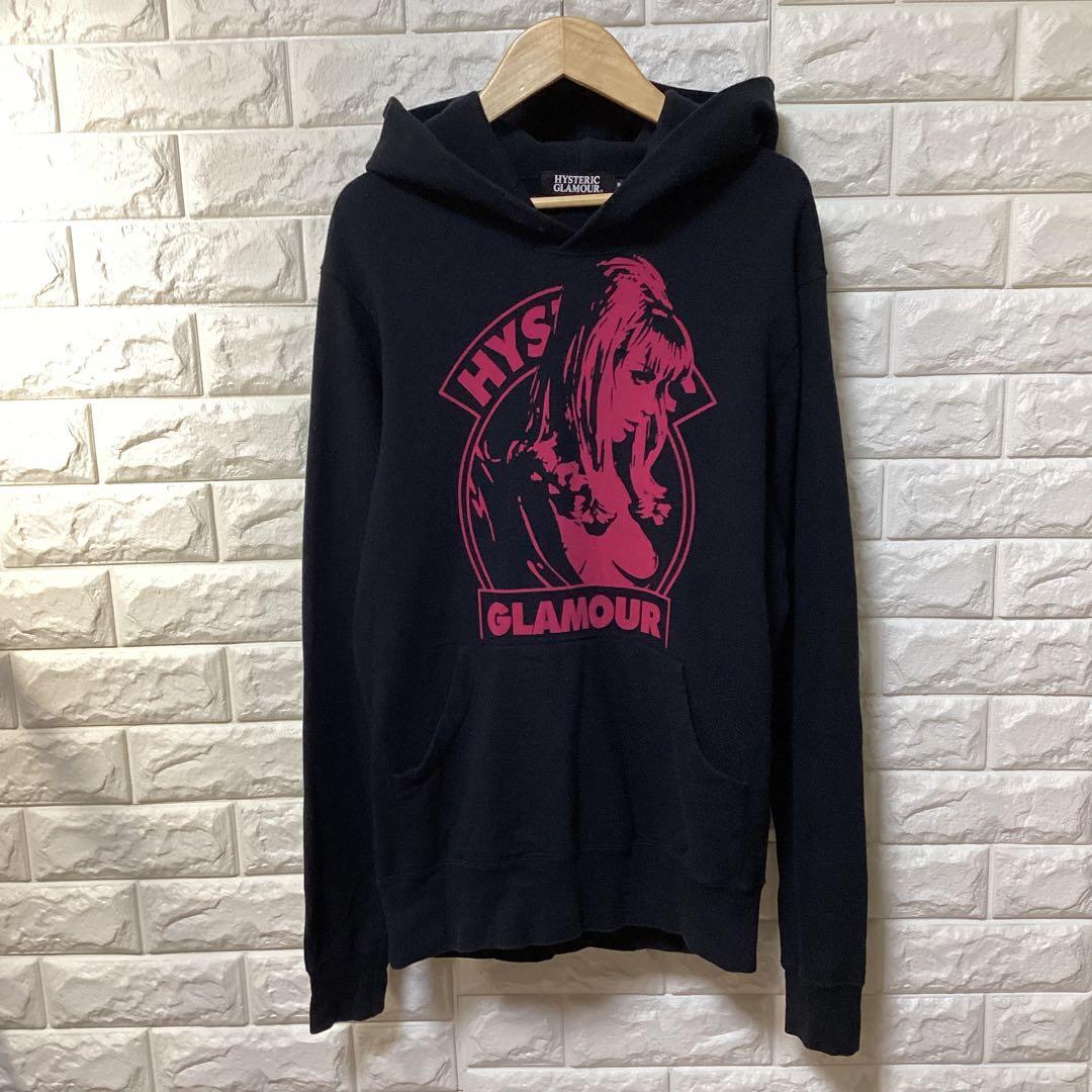 HYSTERIC GLAMOUR ヒスガール ブラックパーカー 黒×ピンク - メルカリ