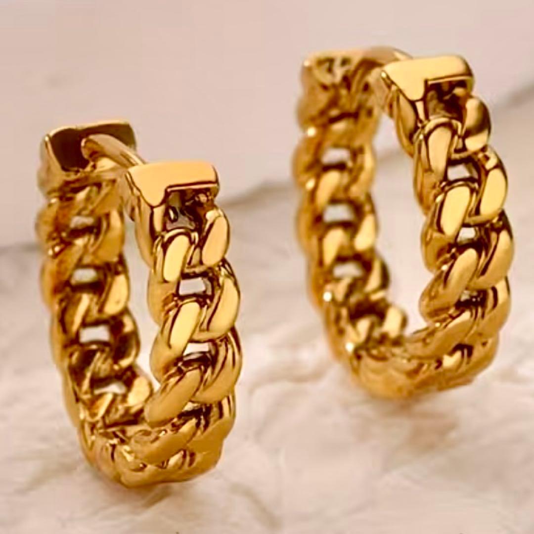 18KGP マイアミフープピアス アヴァランチ系 12mm 両耳用 - メルカリ