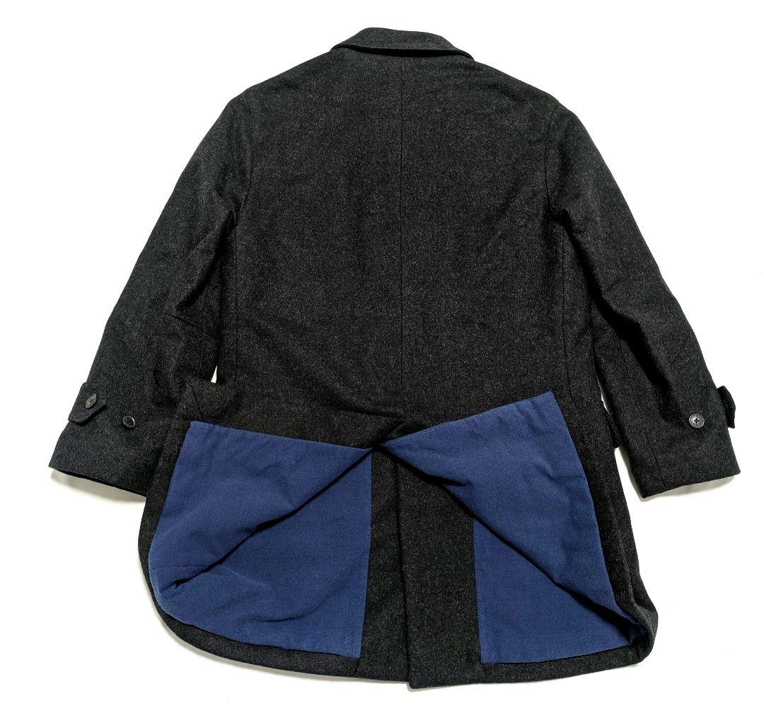 極美品 バーバリーブラックレーベル ウール ステンカラーコート ノバ