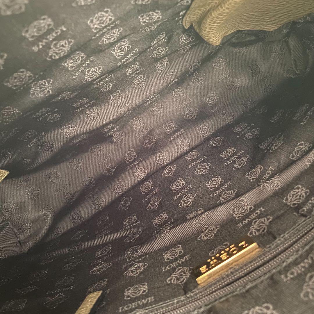 希少 LOEWE ヴィンテージ レザー ワンショルダーホーボー カーキ