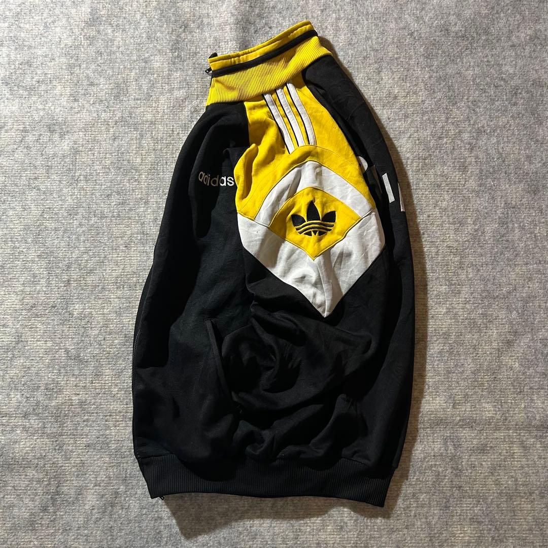 激レア90sadidas好配色ナイロンフルジップ胸ロゴ刺繍トレフォイル万
