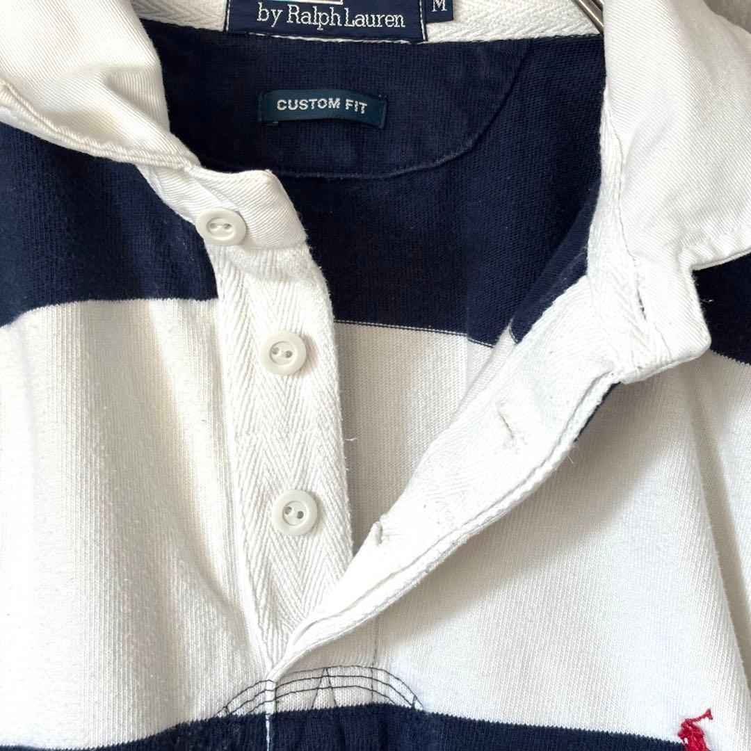 最高デザイン！】90's ラルフローレン ラガーシャツ 太ボーダー 刺繍