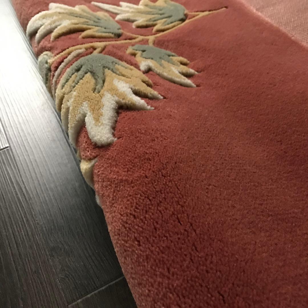 花柄 和風 ラグ ラグマット 段通 絨毯169×241.5cm ローズ