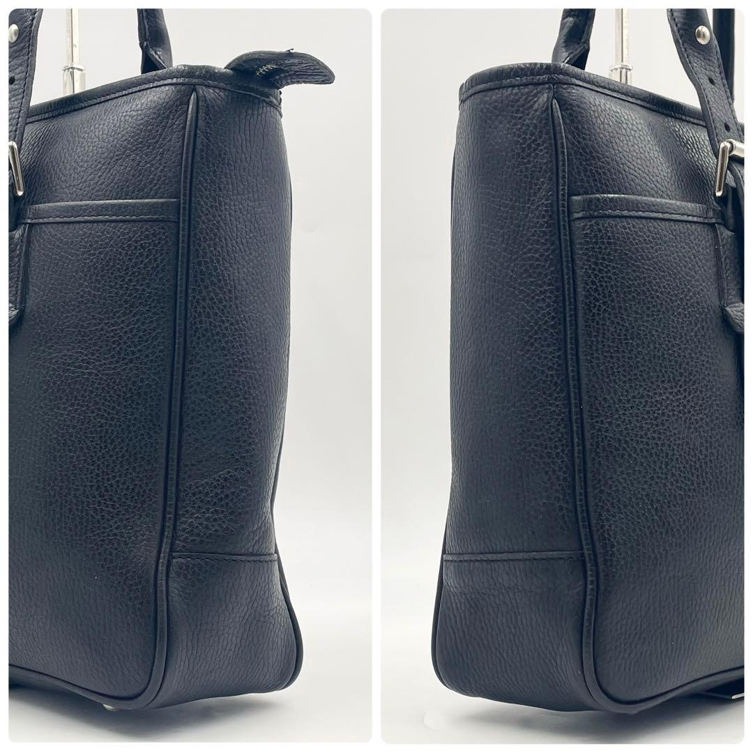 美品】バーバリー ビジネストートバッグ 最高級シボ革 肩掛けA4 ノバ