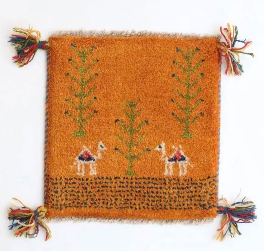 美品 エルメス ビーチタオル ラグ 玄関マット ロープ柄 海 夏 マリンブルー