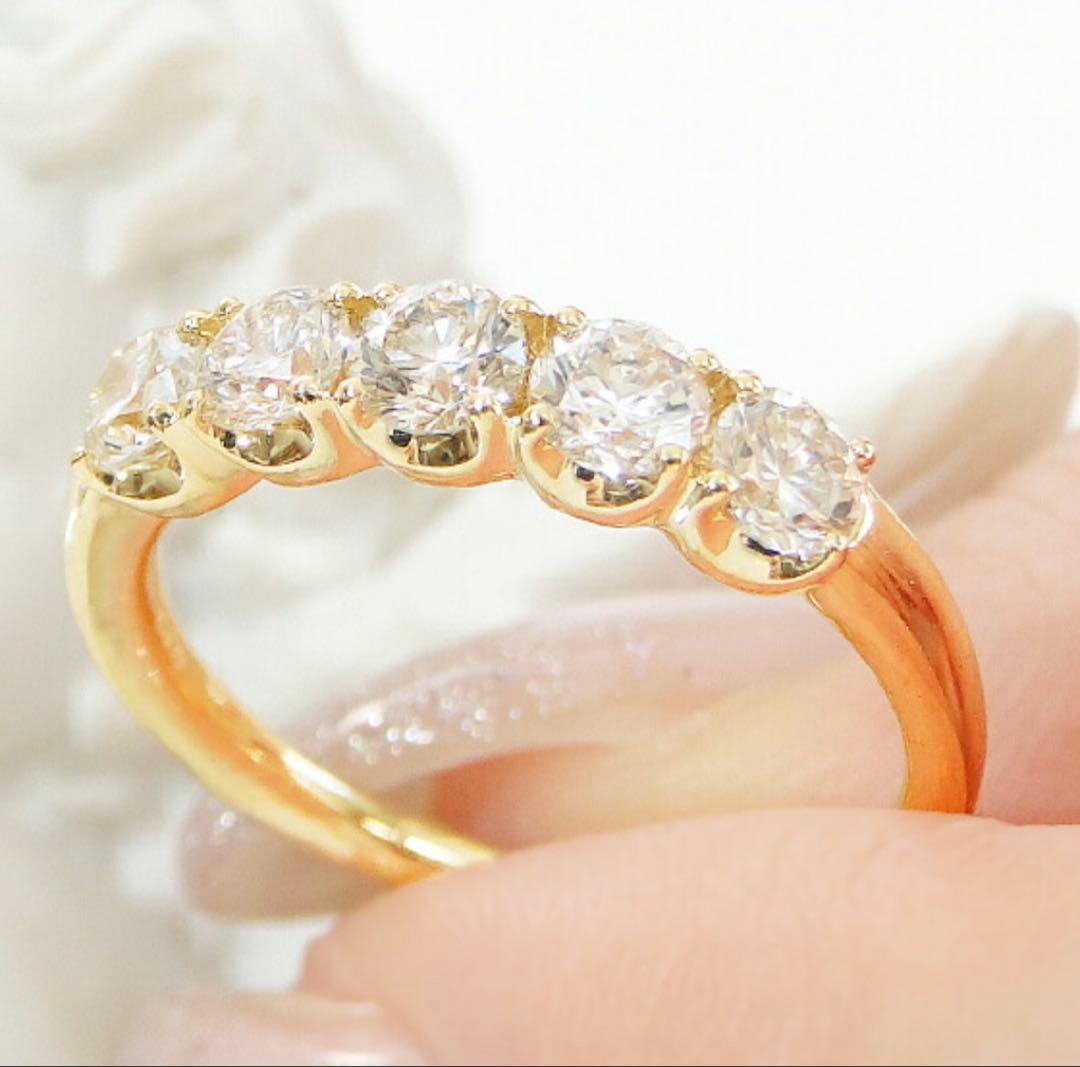 classic chess K18 0.9ct大粒ダイヤ ハーフエタニティリング - メルカリ