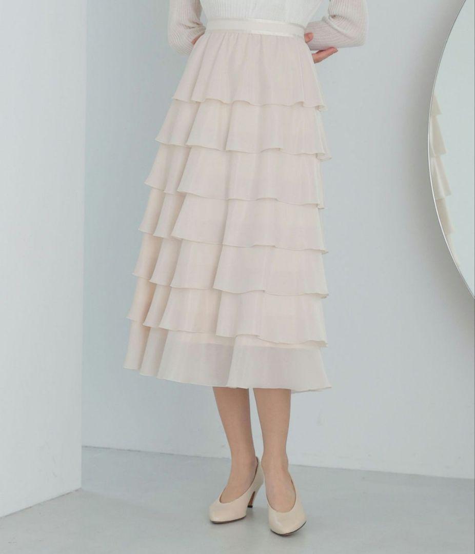 現行♡タグ付✨アナイ ブライトローンティアードスカート アイボリー 36 ブライトローンティアード スカート | ANAYI/アナイ | 三越伊勢丹