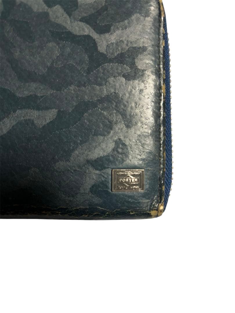 PORTERワンダーラウンドジップ長財布BOX型小銭入れ（カモフラージュ