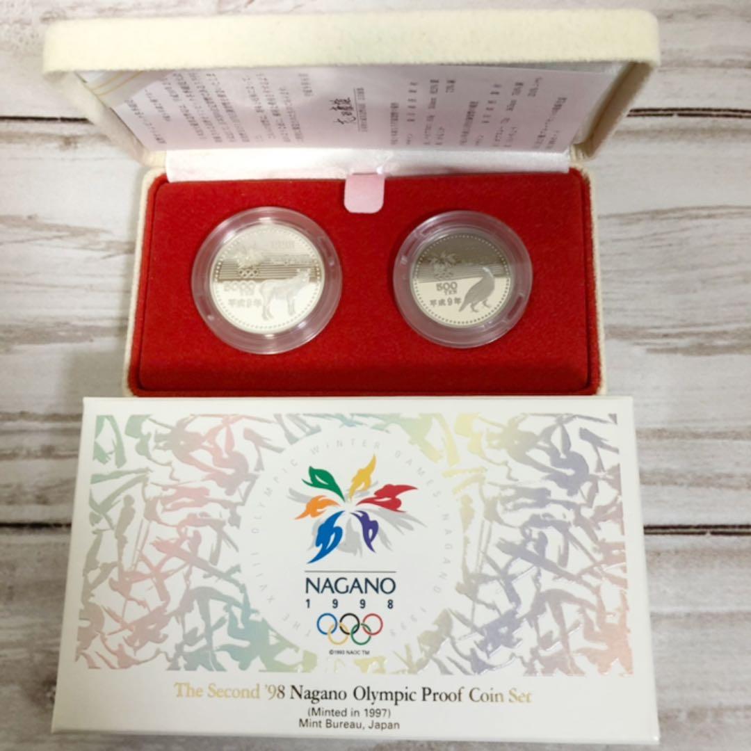 1998 平成10年 長野冬季オリンピックの記念硬貨　5000円　500円 楽天市場】長野オリンピック冬季競技大会記念 5百円プルーフ白銅貨幣