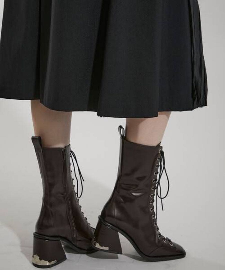 トゥシューズ TOGA PULLAトーガプルラ スクエアトゥロングブーツ 36