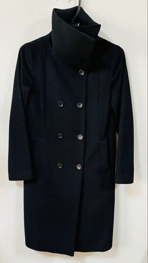 theoryセオリー ダブルブレストロングコート ブラック S - メルカリ