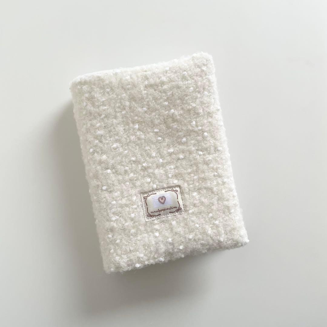 早い者勝ち 韓国 バインダー 貯金 A6 カバー モコモコ ホワイト