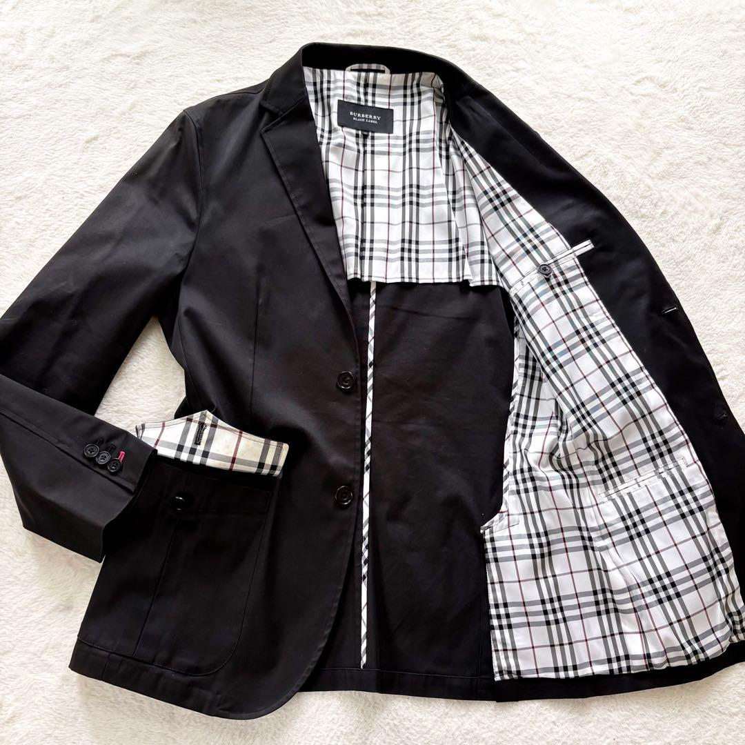 バーバリーブラックレーベル テーラードジャケット ノバチェック 黒 M