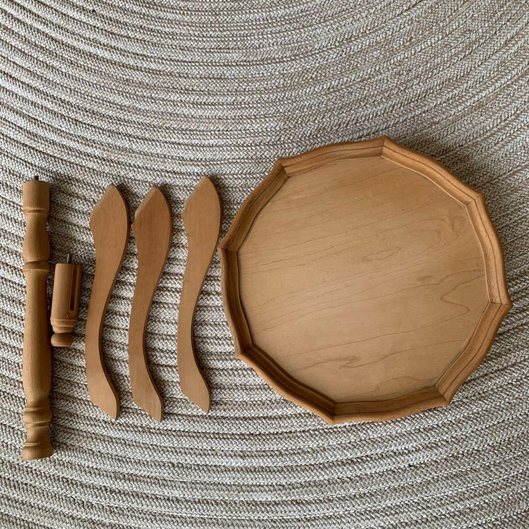 トールペイント白木 英国式ワインテーブル 組み立て式 - メルカリ