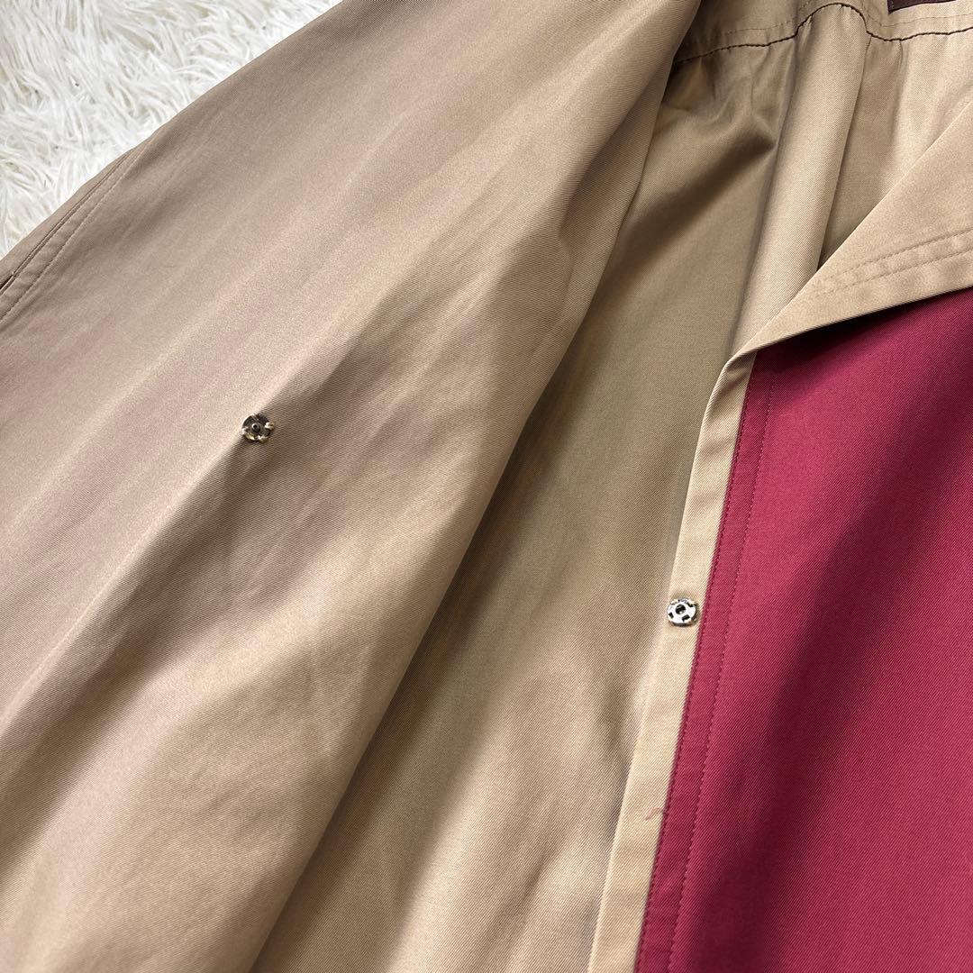 希少☆美品【イヴサンローラン】バイカラー ワインレッド×ベージュ