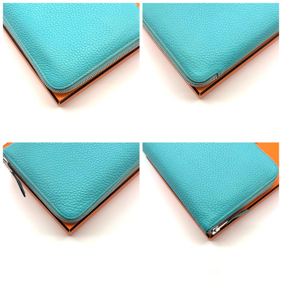 HERMES アザップロング ブルーアトール オールレザー トリヨン