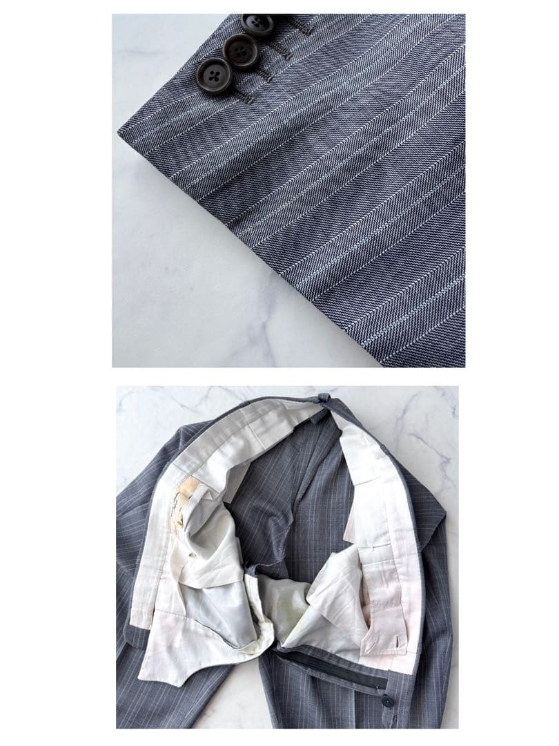 チェーザレ アットリーニ チェザレ ストライプ セットアップ スーツ 相当 L