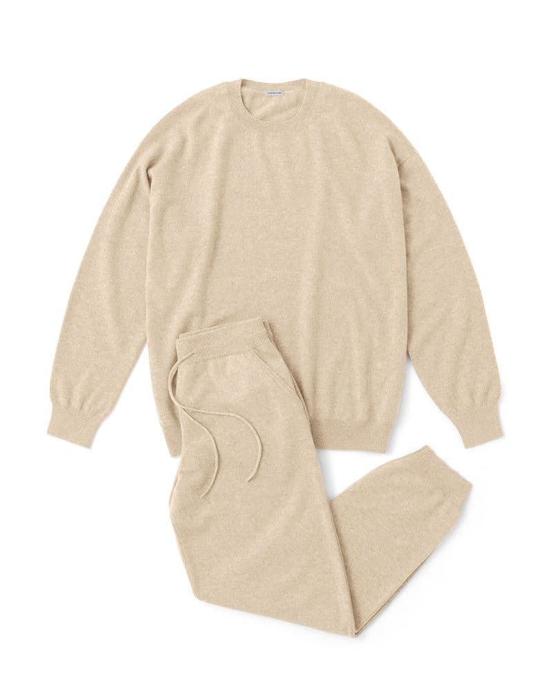 モンゴリアンカシミヤ セットアップ, Natural Beige モンゴリアンカシミヤ セットアップ, Natural Beige – cash & barba