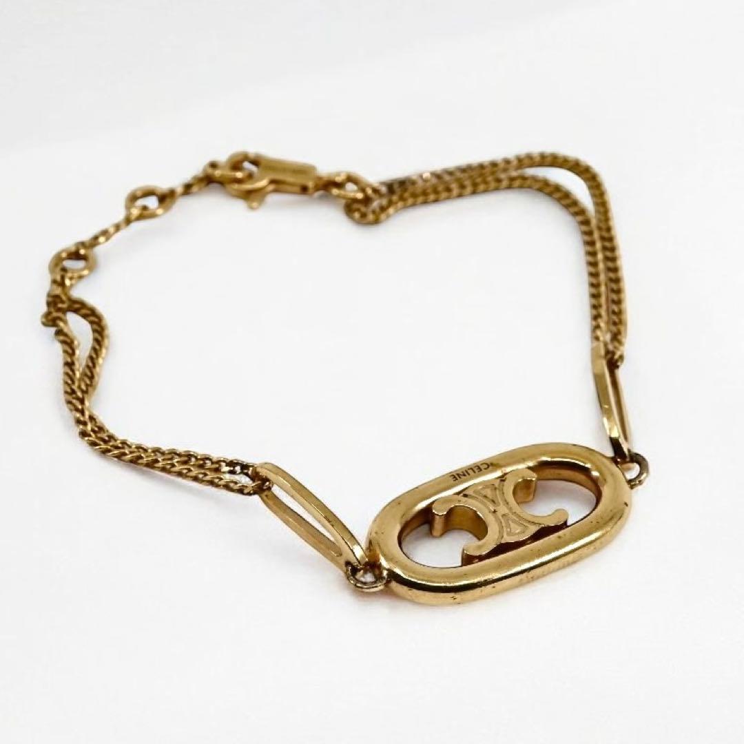 美品】セリーヌ マイヨン トリオンフ ブレスレット ゴールド - メルカリ